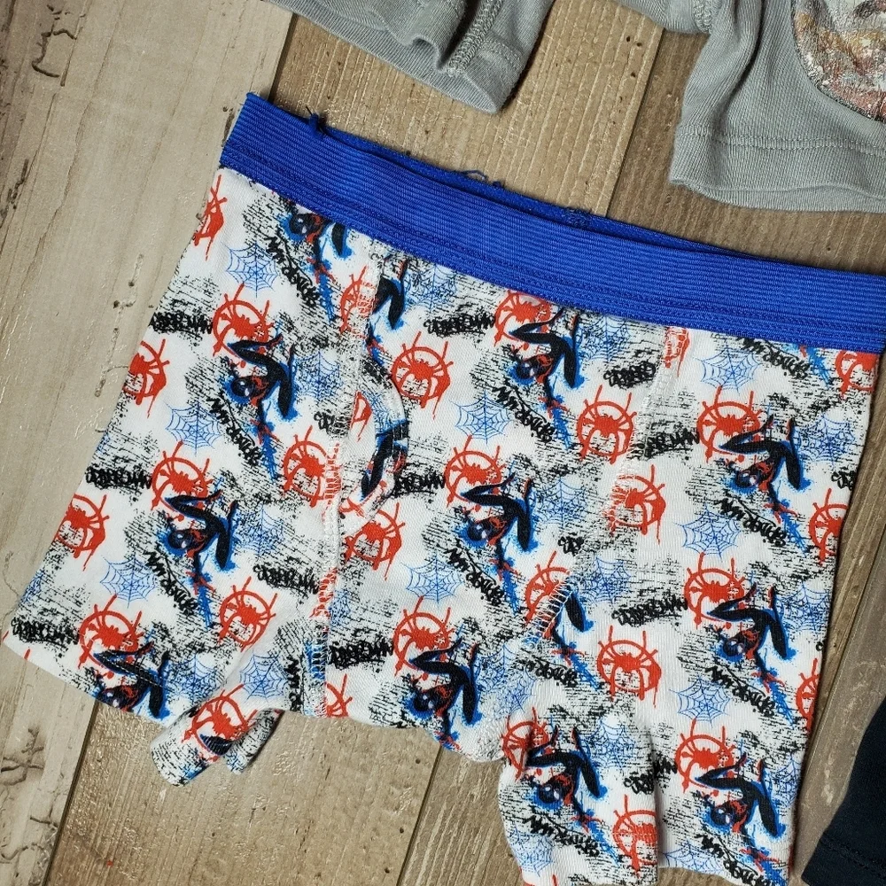 Spiderman Mandalorian Boys Boxer Brief Underwear Bundle 4pc Size 8